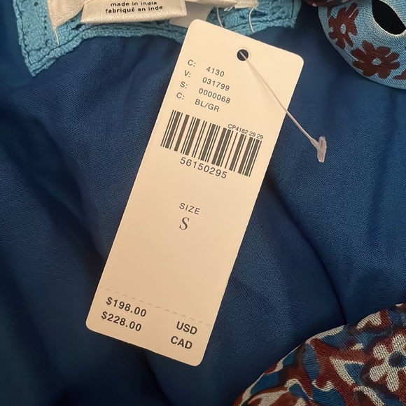 Anthropologie Sasha Ruffled Maxi Dress Blue NWT Women’s size small boho ANTHRO - Picture 9 of 9